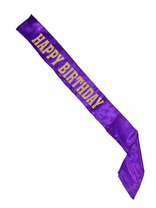 Faja de purpurina "Feliz Cumpleaños"
