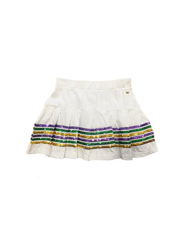 Falda pantalón júnior de lentejuelas - Blanco