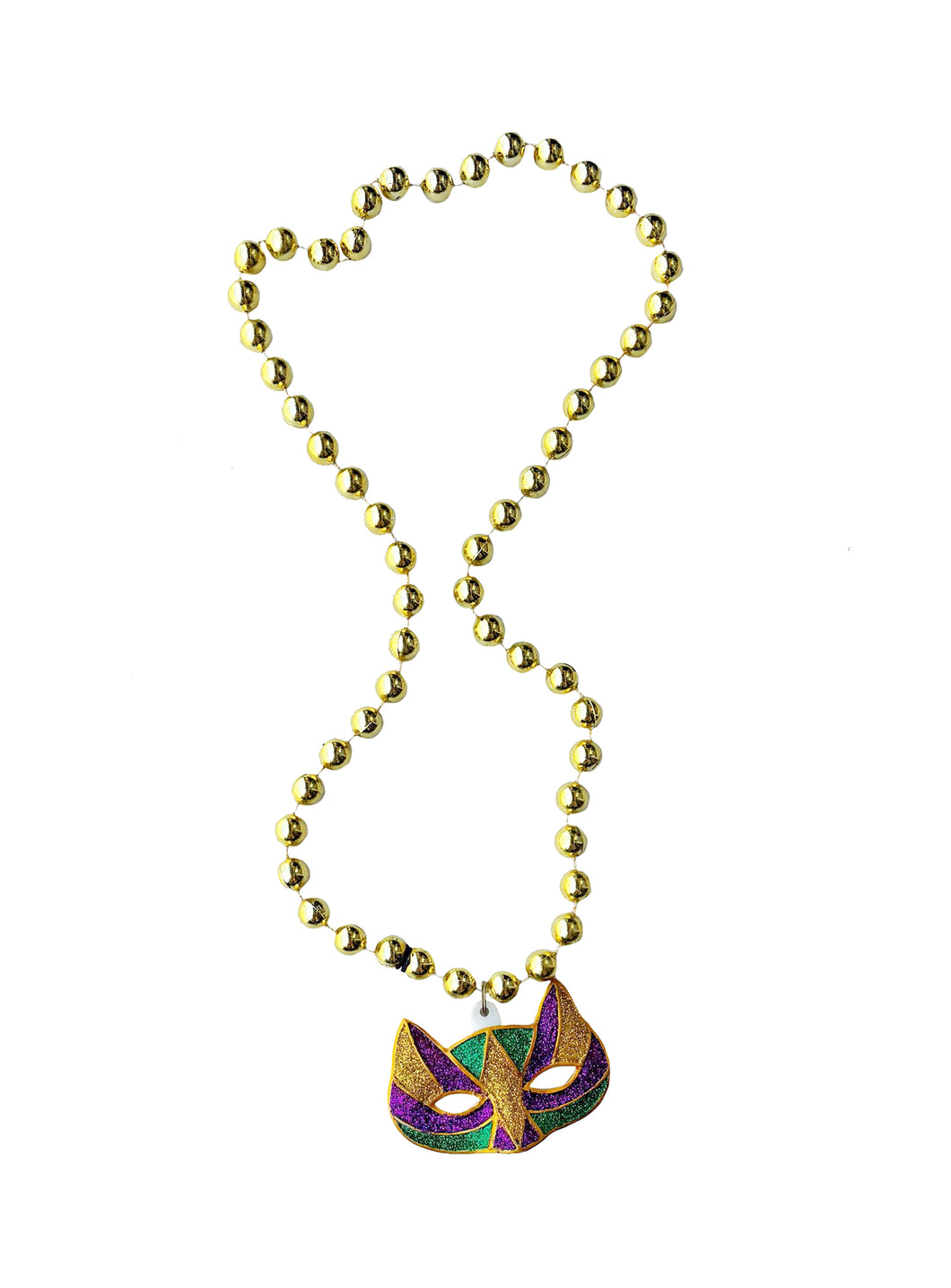Mardi Gras Cat Eye Medallion on Gold Bead