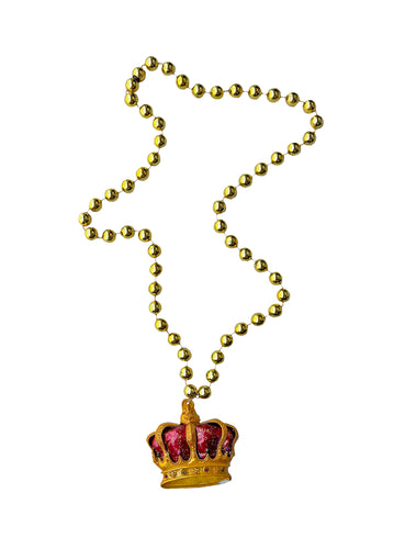 Red and Gold Crown Medallion on Gold Bead