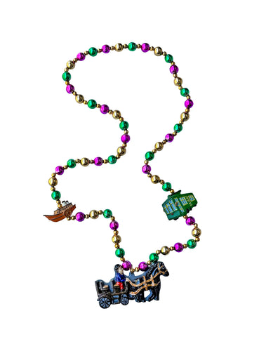 New Orleans Icons, Steamboat, Streetcar, and Carriage Trio Bead