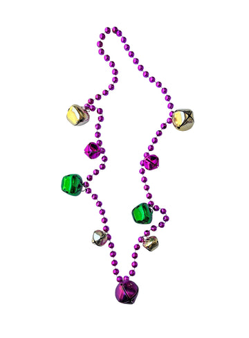 Purple, Green, and Gold Mardi Gras Jingle Bells Bead
