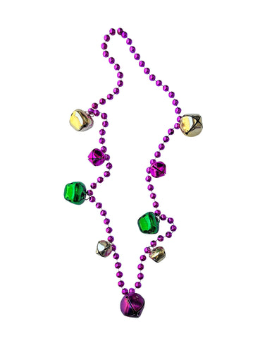 Purple, Green, and Gold Mardi Gras Jingle Bells Bead