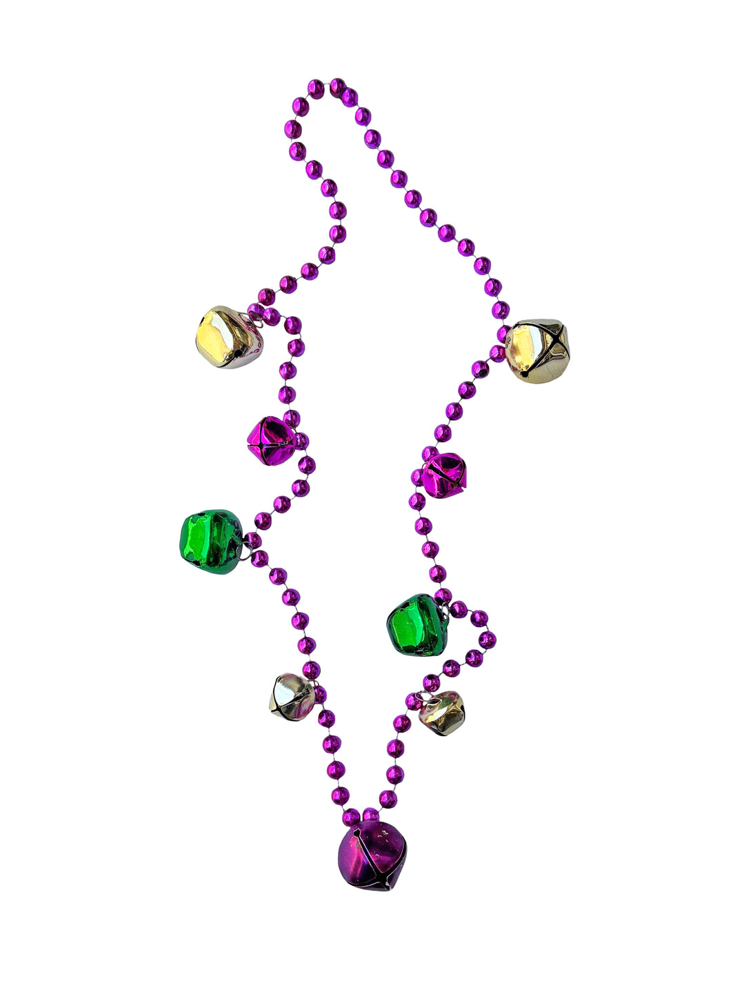 Purple, Green, and Gold Mardi Gras Jingle Bells Bead