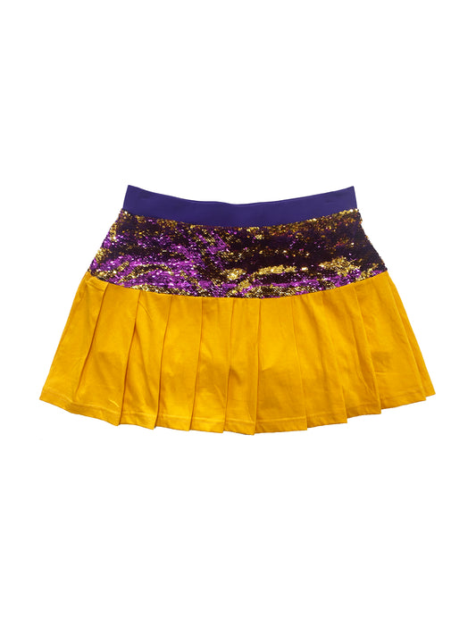 Jupe-short jeunesse violette et dorée