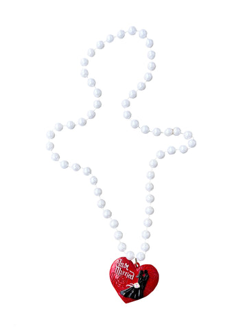 Just Married Heart Shaped Medallion Bead