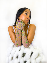 Mardi Gras Rhinestone and Jewel Gloves