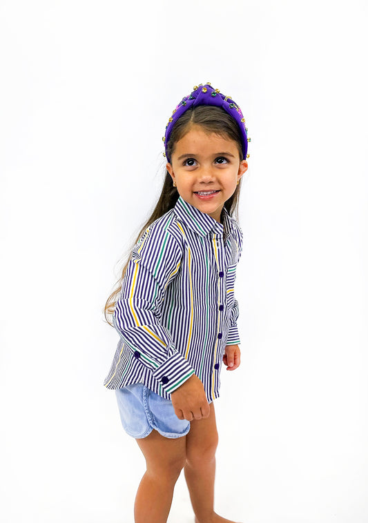 Toddler Unisex Pinstripe Button Up Shirt