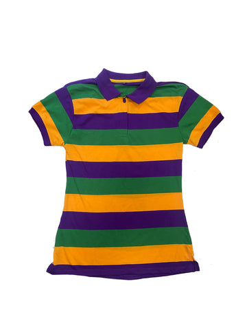 Camiseta de rugby de manga corta para adulto con cuello morado