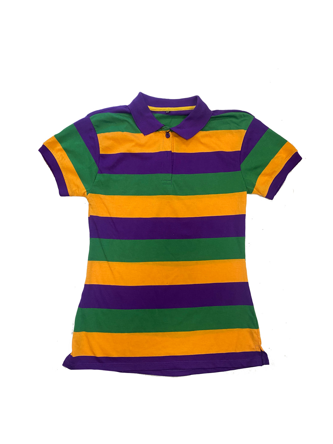 Adult Fitted Short Sleeve Rugby with Purple Collar