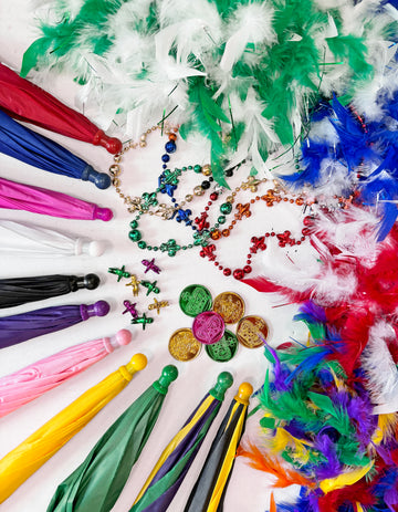 Kit de sombrilla con plumas DIY - Boa multicolor