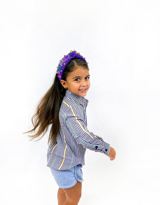 Toddler Unisex Pinstripe Button Up Shirt