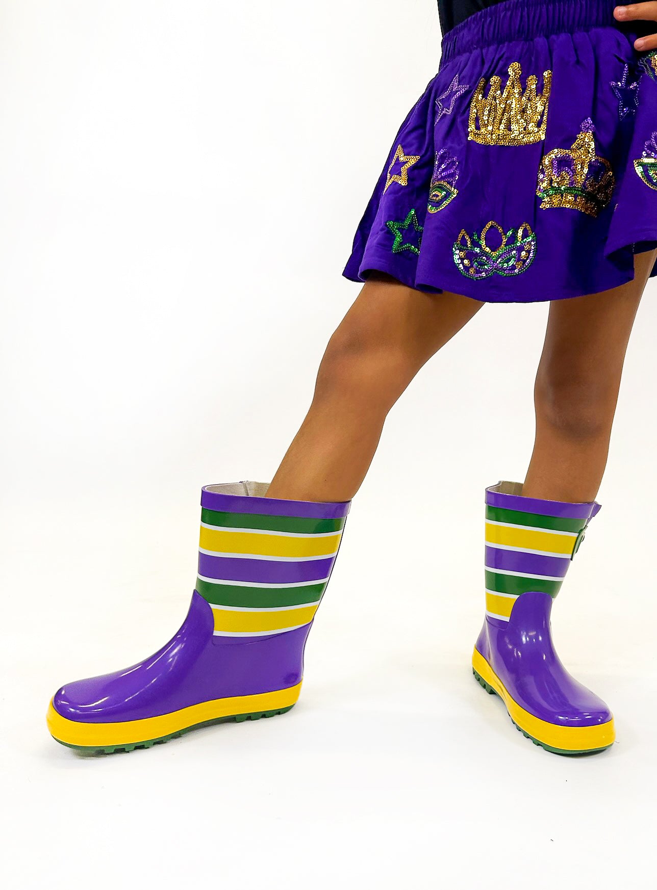 Unisex Striped Rain Boots - Youth – Mardi Gras Creations