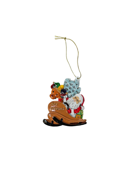 Santa and Reindeer on a Sleigh Ornament