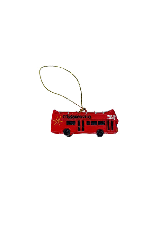 Red Sightseeing Bus Ornament