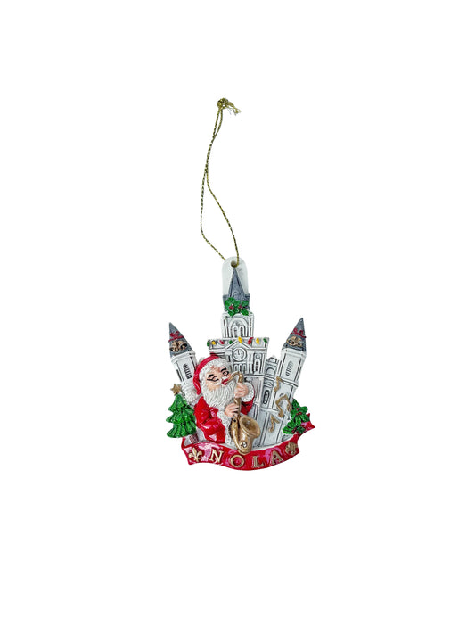 Santa by Jackson Square St Louis Cathedral Christmas Ornament