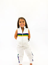 Toddler White Chest Stripe Quilted Vest