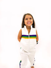 Toddler White Chest Stripe Quilted Vest
