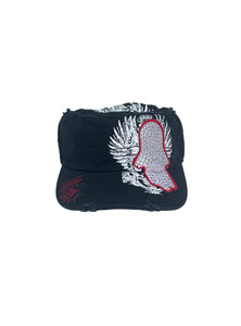 White Cap with a Sequined Hamsa Symbol