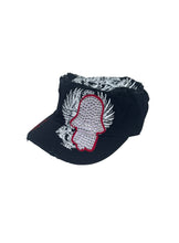 White Cap with a Sequined Hamsa Symbol