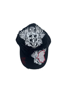 White Cap with a Sequined Hamsa Symbol