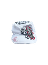 White Cap with a Sequined Hamsa Symbol