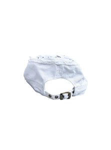 White Cap with a Sequined Hamsa Symbol