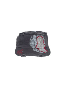 White Cap with a Sequined Hamsa Symbol