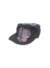 White Cap with a Sequined Hamsa Symbol