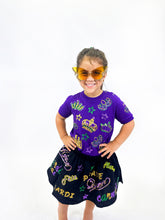 Toddler Short Sleeve Crown and Masks Lightweight Pullover – Purple