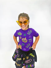 Toddler Short Sleeve Crown and Masks Lightweight Pullover – Purple