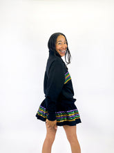 Adult Sequin Chest Stripe 1/4 Zip Pullover – Black