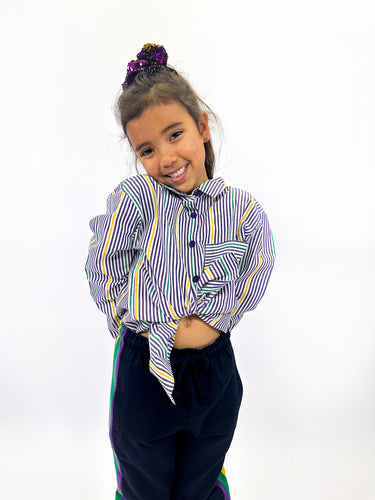 Youth Unisex Pinstripe Button Up Shirt
