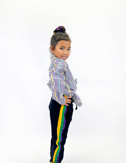 Youth Unisex Pinstripe Button Up Shirt