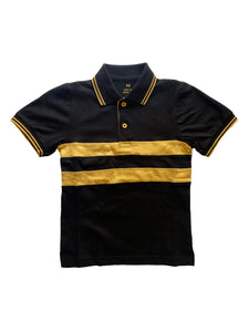 Black and Gold Youth Short Sleeve Chest Stripe