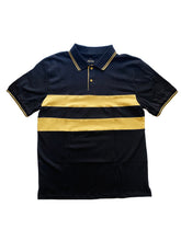 Black and Gold Adult Short Sleeve Chest Stripe