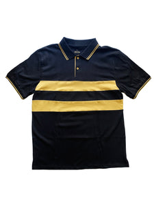 Black and Gold Adult Short Sleeve Chest Stripe