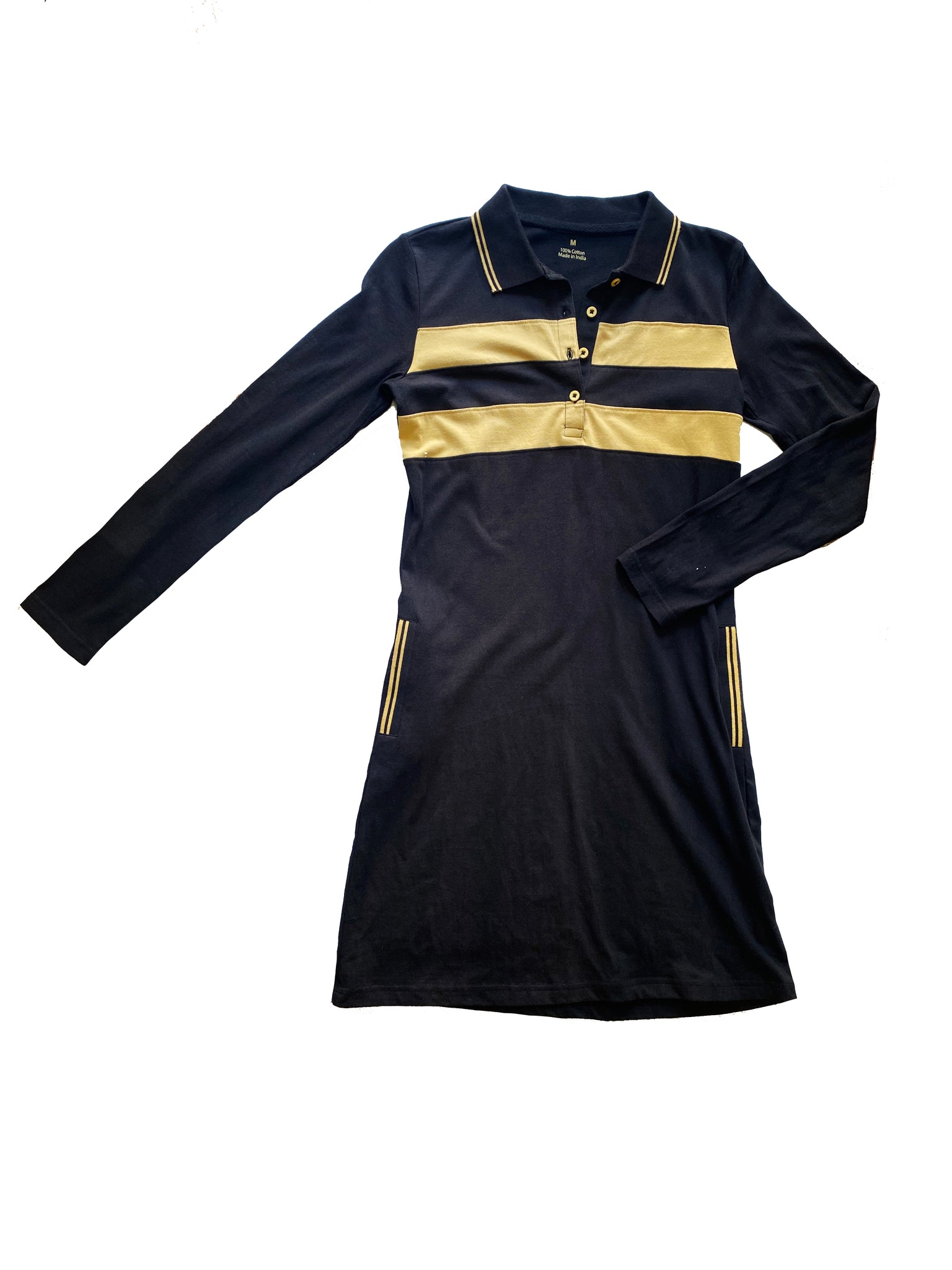 Black and Gold Adult Chest Stripe Dress Black and Gold Adult Chest Stripe Dress