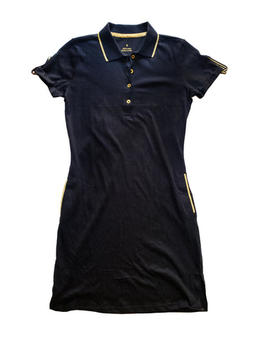 Vestido de lurex negro y dorado para adulto