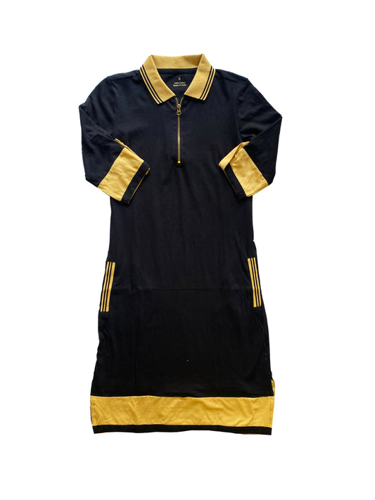 Black and Gold Adult Zipper Dress