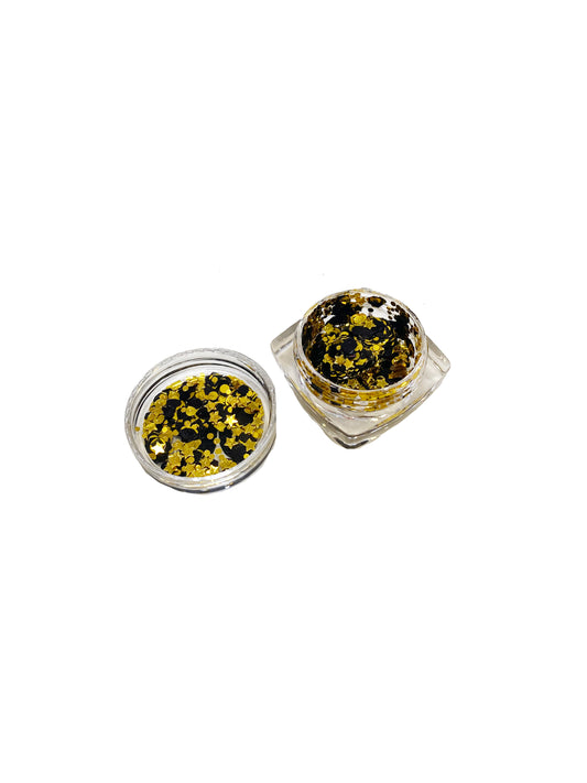 Paillettes corporelles noires et or