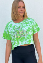 Rhinestone Mask Green Tie Dye Crop Top