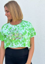 Rhinestone Mask Green Tie Dye Crop Top