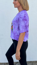 Mardi Gras Jesters Short Sleeve Purple Tie Dye Crop Top