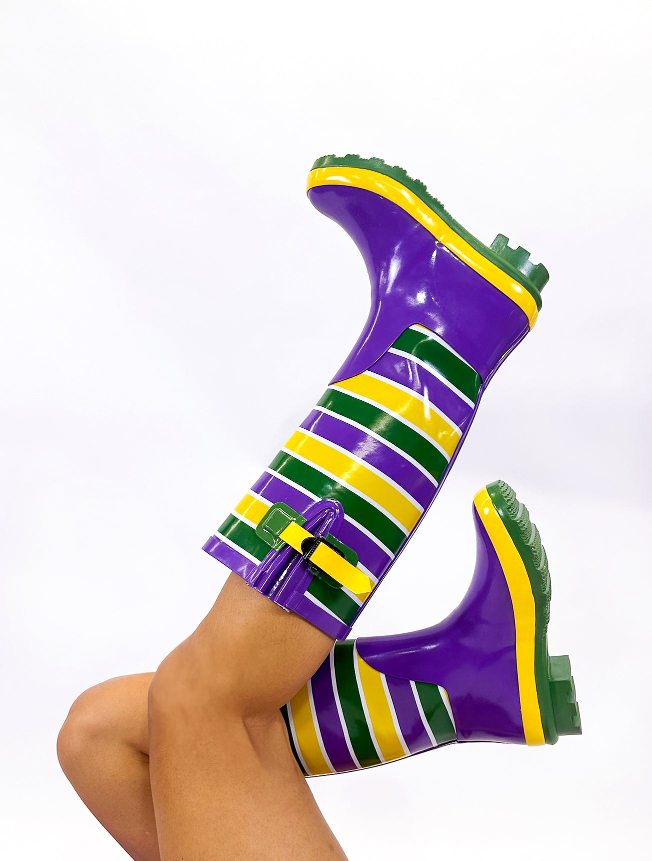 Unisex Striped Rain Boots - Adult – Mardi Gras Creations