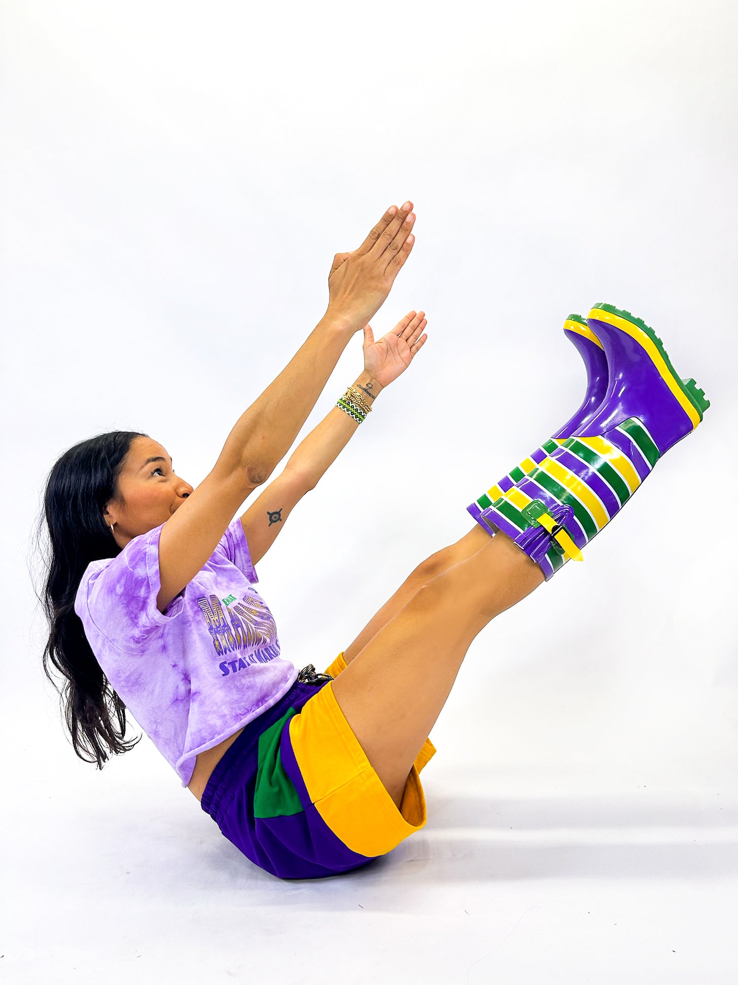 Unisex Striped Rain Boots - Adult – Mardi Gras Creations