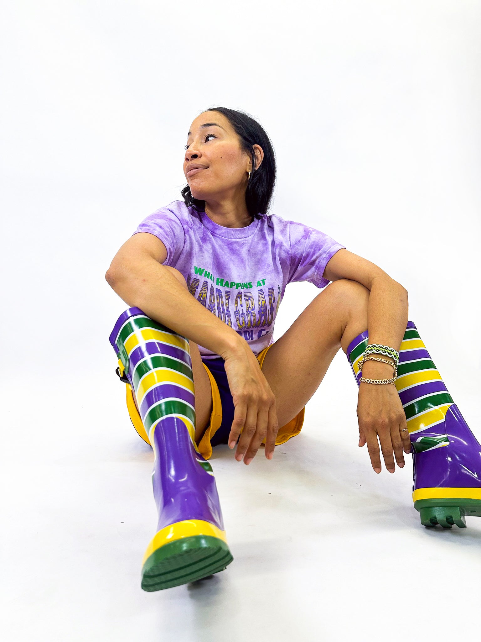 Unisex Striped Rain Boots - Adult – Mardi Gras Creations