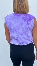 Harlequin Fleur de Lis Purple Tie Dye Tank Crop Top