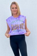 “Let It All Hang Out” Purple Tie Dye Tank Crop Top