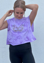 Rhinestone Mask Purple Tie Dye Tank Crop Top